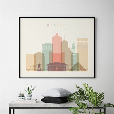 Memphis wall art Memphis skyline prints poster Tennessee | Etsy