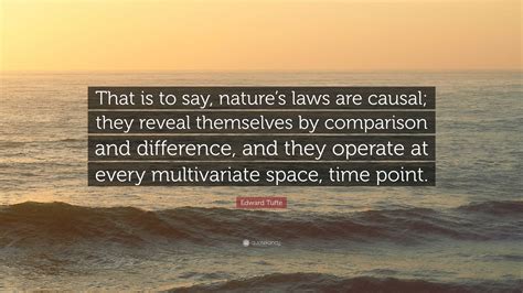 Edward Tufte Quote: “That is to say, nature’s laws are causal; they reveal themselves by ...