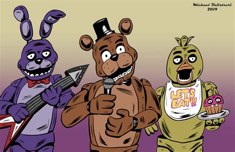 Freddy, Bonnie and Chica on Stage by BlackSnowComics on DeviantArt