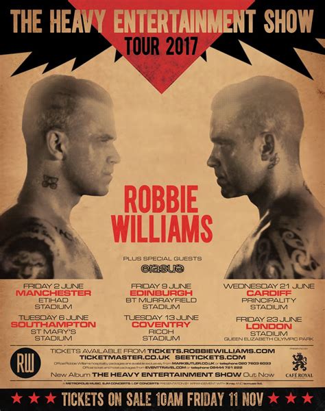 Robbie Williams Concert Tickets for sale | Robbie williams, Concert tickets for sale, Concert ...