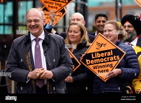 Leader of the Liberal Democrats Sir Ed Davey during a visit to Windsor ...