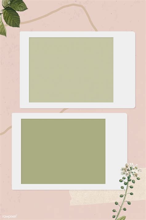 Blank collage photo frame template on pink background vector | premium ...