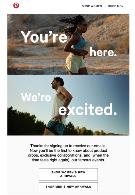 Lululemon welcome email - GoSquared Blog