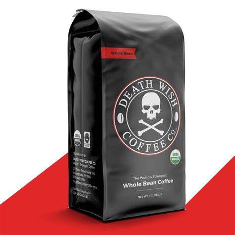 DEATH WISH COFFEE Whole Bean Coffee [16 oz.] The World's Strongest, USDA Certified Organic, Fair ...