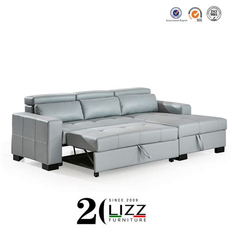 Leather Corner Sofa Bed With Storage | Baci Living Room