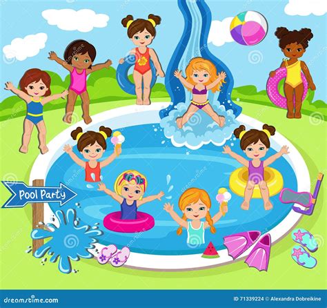 Kids Pool Party Clip Art