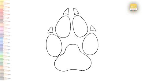 Wolf paw print drawing | How to draw Wolf paw print step by step | Wolf drawing | drawing ...