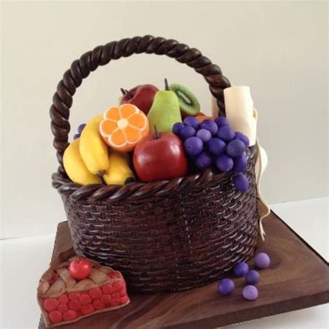 Fruit Basket Cake | Fruit basket cake recipe, Eat cake, Fondant cakes