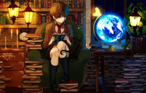 26++ Anime Girl Reading Book Wallpaper - Anime Wallpaper