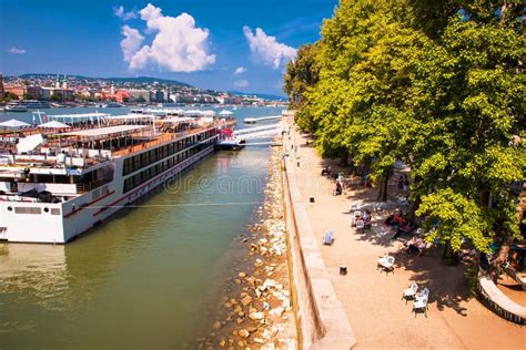 Budapest. Hungary. Summer City Landscape. a View of the Old Buildings and the Danube River ...