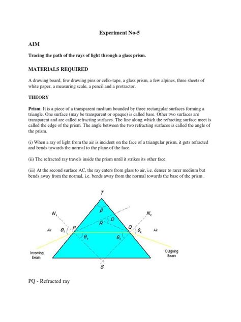 Experiment 5 | PDF | Refraction | Prism