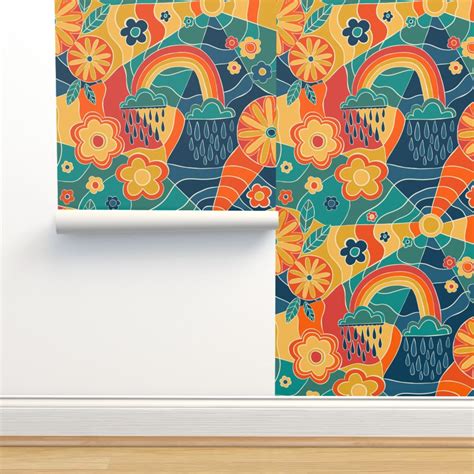 Psychedelic 70s Wallpaper | Spoonflower