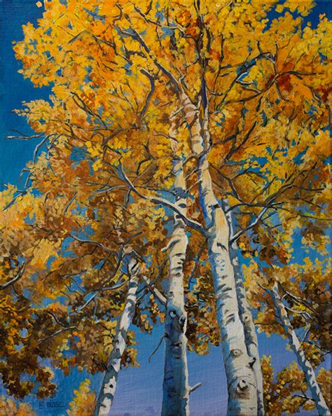 NJ Busse Fine Art: Aspen Trees, Original Colorado Landscape Fine Art Painting “True Gold” by ...