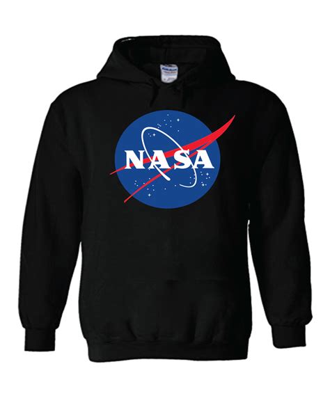 Nasa National Space Administration Logo Black Unisex Hooded Sweatshirt ...