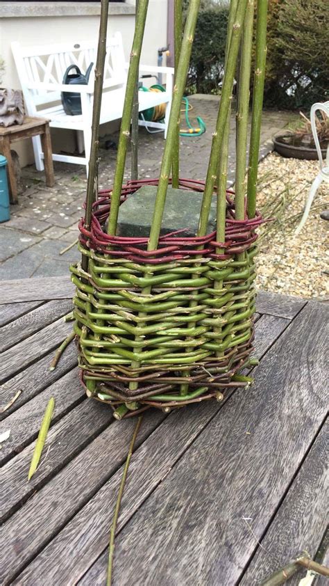 Love the different colours of this willow basket I'm making ...