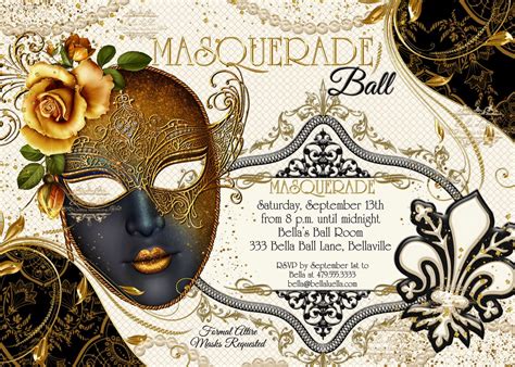 Masquerade Party Invitation Masquerade Party Mardi Gras