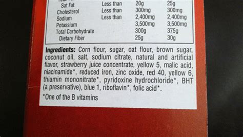 captain crunch ingredients label