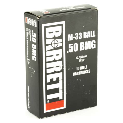 BARRETT 50 BMG 661GR M33 AMMO 50BMG 661 GRAIN AMMUNITION - Rifle ...