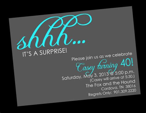 Surprise Birthday Invitations Templates Free