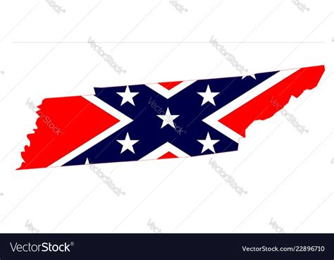 Tennessee map and confederate flag Royalty Free Vector Image