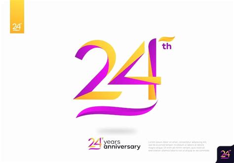 Premium Vector | Number 24 logo icon design, 24th birthday logo number ...