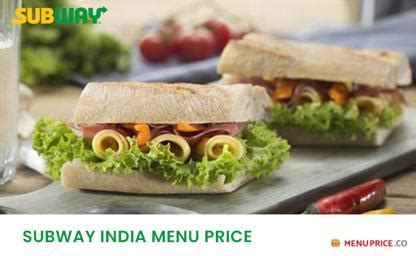 Subway Menu Prices in India 2024