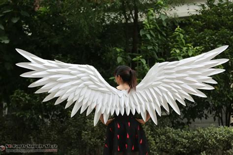 NEW Costumed white Angel feather wings for Automobile Exhibition stage performance Display ...