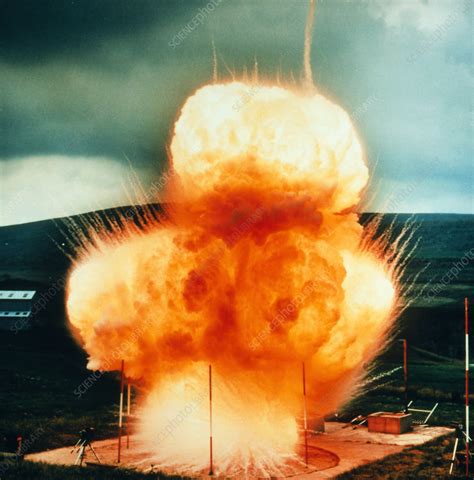 Fireball from an explosion of gunpowder - Stock Image A510/0148 - Science Photo Library