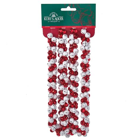 KSA Red and White Bell Artificial Christmas Garland, Unlit - Walmart.com