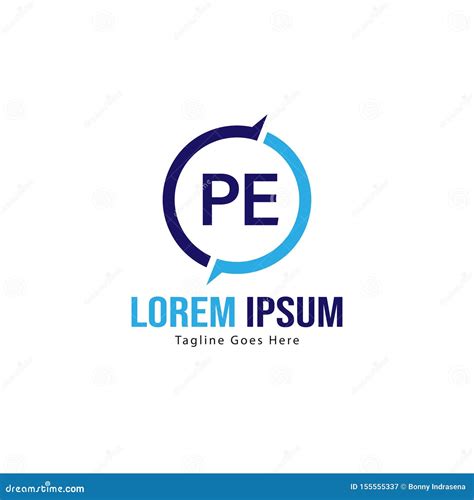 Initial PE Logo Template with Modern Frame. Minimalist PE Letter Logo Vector Illustration Stock ...