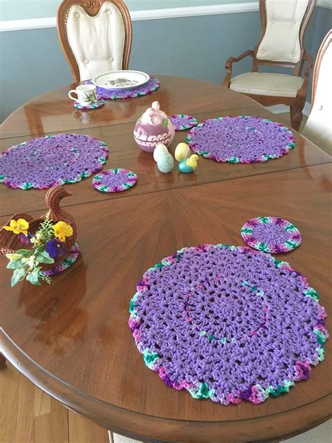 Two Purple Placemats and Matching Coasters Spring Table - Etsy | Holiday table decorations ...