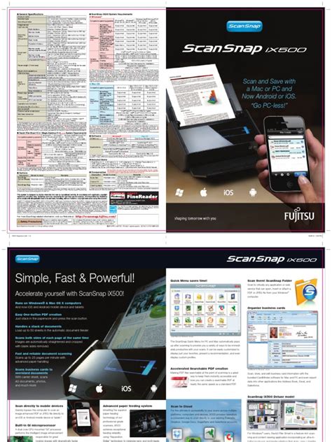 Fujitsu-iX500 Datasheet LoRes | PDF | Image Scanner | Mac Os