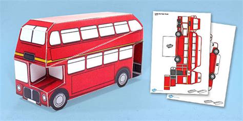 London Bus Paper Model (teacher made) - Twinkl