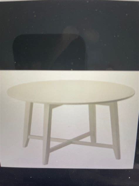 Ikea white round table, Furniture & Home Living, Furniture, Tables ...