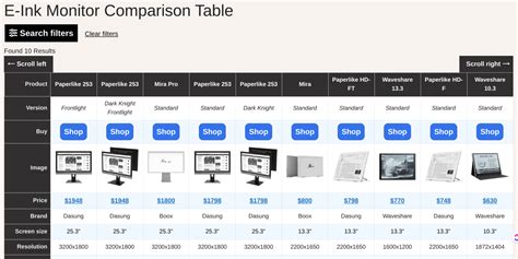 E-Ink Monitor Comparison Tool BETA Launch – eWritable