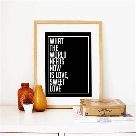 Typography Poster Print Lyrics What the World Needs Now is - Etsy