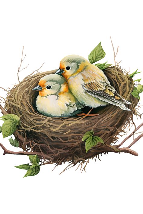 Cute Birds in the Nest Artwork