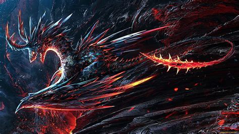 1920x1080px | free download | HD wallpaper: gray and red dragon digital wallpaper, Fire dragon ...