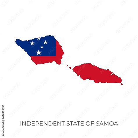 Samoa map and flag. Detailed silhouette vector illustration Stock ...