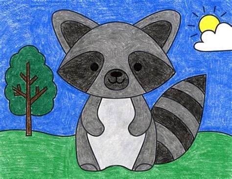 Cute Baby Raccoon Drawing