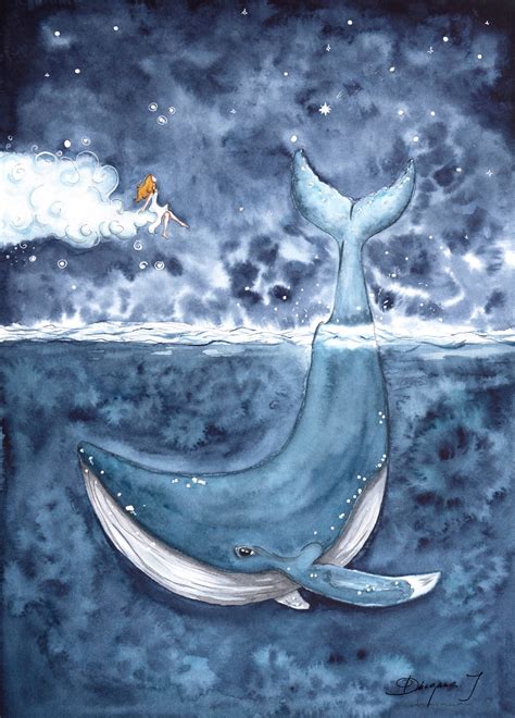 Humpback Whale Print Stars Print Sea Wall Decor Whale Art | Etsy Whale Painting, Watercolor ...