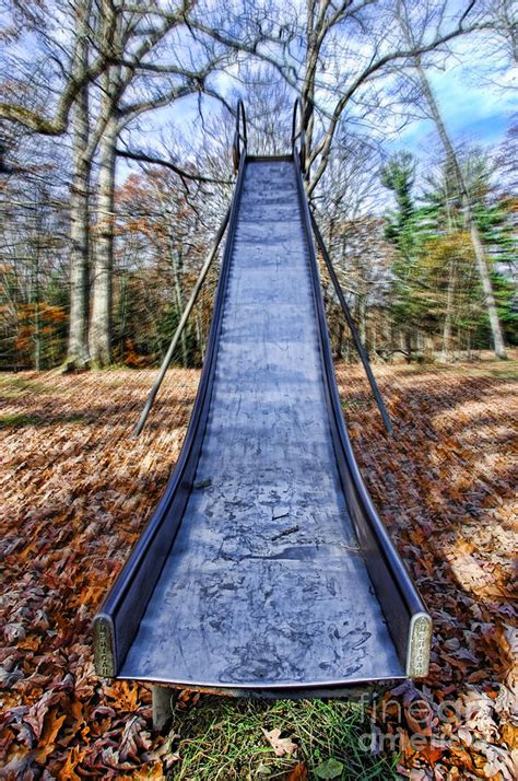 Metal Slide In Children's Playground Photograph by Jill Battaglia