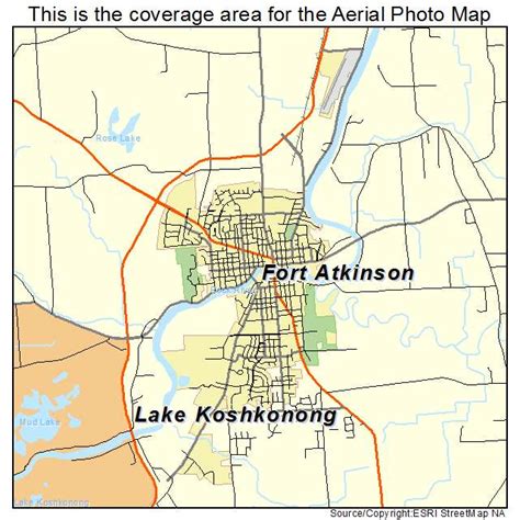 Aerial Photography Map of Fort Atkinson, WI Wisconsin