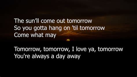 Tomorrow (Annie) Lyrics - YouTube