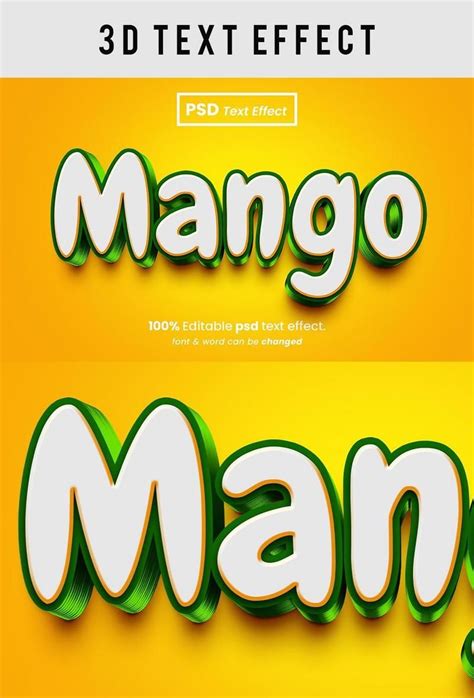 Mango 3d Editable Psd Text Effect PNG Images | PSD Free Download - Pikbest | Text effects, 3d ...