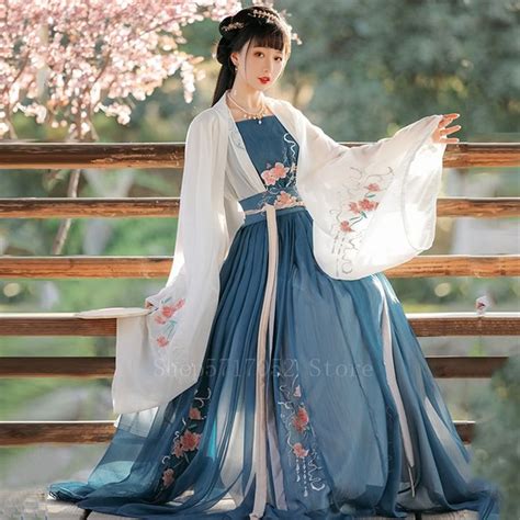 Women Hanfu Dress Chinese Traditional Fairy Princess Dresses Pink Hanfu Tang Dynasty Ancient ...