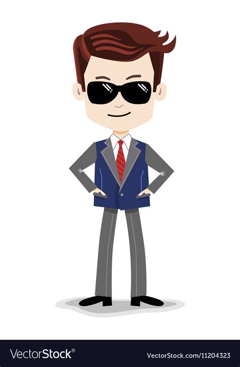 Animation cartoon character super-agent spy Vector Image