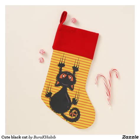 Cute black cat christmas stocking | Zazzle.com | Cat christmas stocking ...