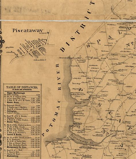 Map of Prince George's County Maryland MD. 1861. Vintage | Etsy