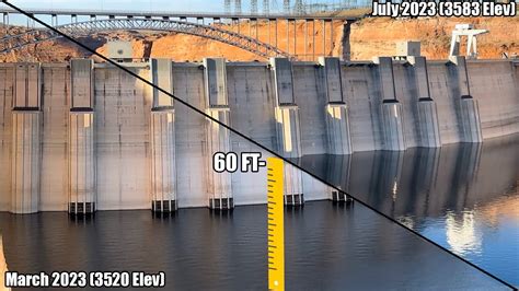 Lake Powell Water Level July 2023 Glen Canyon Dam Visual Update Before ...